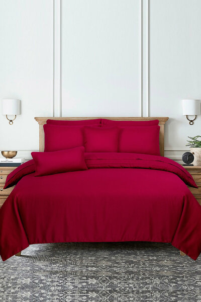 Maroon Cube T-225 Quilt Cover Set