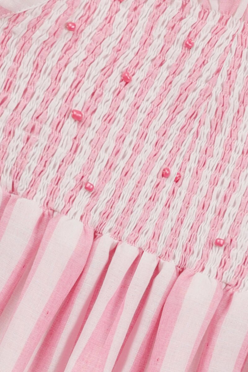 Blush Stripe Blossom Dress