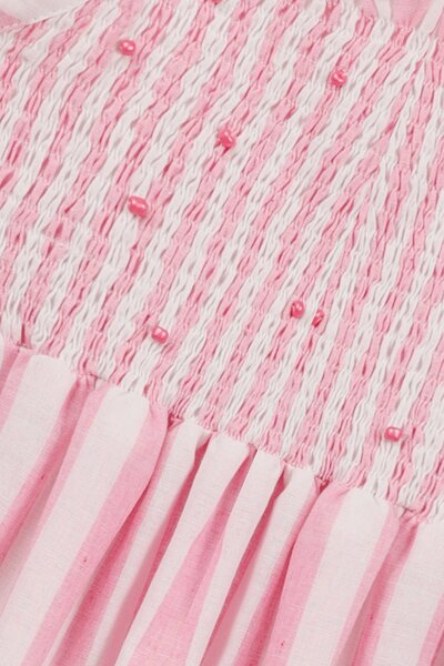 Blush Stripe Blossom Dress