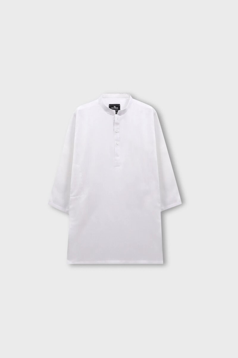 Boys Classic White Cotton Kurta