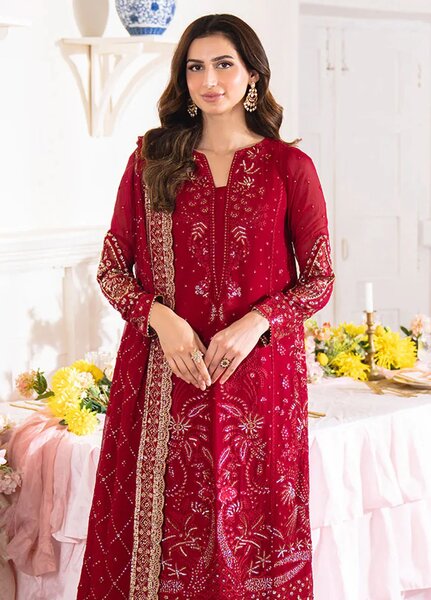Dastaan by Neeshay Embroidered Chiffon Suits Unstitched 3 Piece NSH25DU Gulzaib - Formals Collection