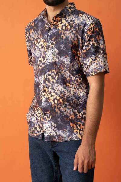 Gravity Men's Floral Short Sleeve Casual Shirt
