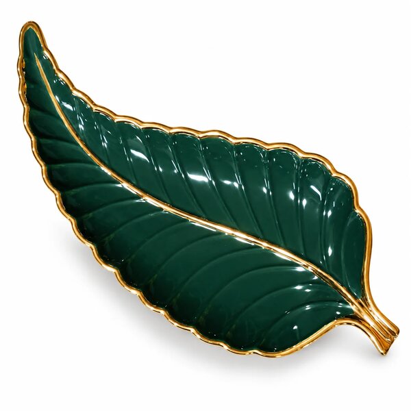 Luxury Green & Gold Leaf Platter