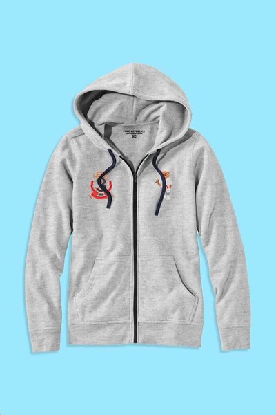 Polo Republica Men's Bear & 3 Mallet Printed Zipper Hoodie