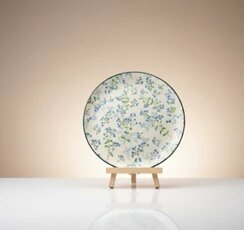 Elegant Floral Dinner Plate – Ceramic Serving Plate with Blue Flower Design for Dining & Table Setting