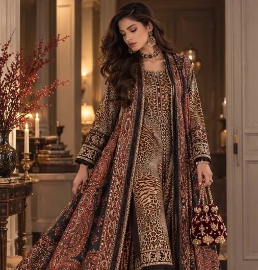 Noor by Saadia Asad Unstitched Printed Linen 3 Piece Suit SA26UNL D1 B - Winter Collection