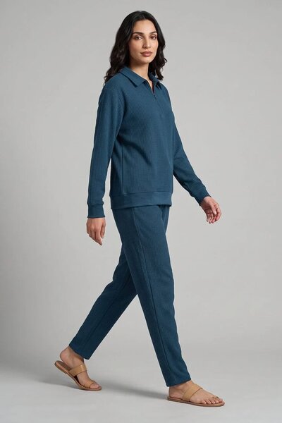 Max 21 Women's Waffle Zipper Co-Ord Set
