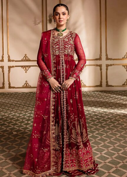 Naira by Roheenaz Embroidered Chiffon Suit Unstitched 4 Piece ENZ24N RNZ-01 Dua - Luxury Collection