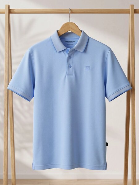 Powder Blue Jacquard  Polo T-Shirt (POLO-1250)