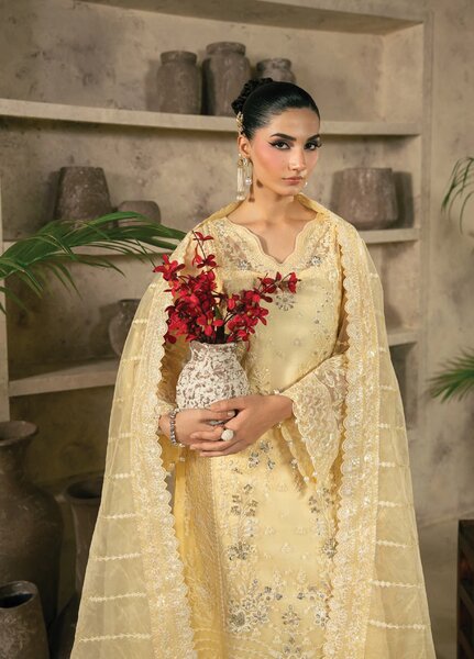 Azira by Gulaal Unstitched Luxury Embroidered Organza 3 piece GL25AF LFU-05 Aureva - Formals Collection