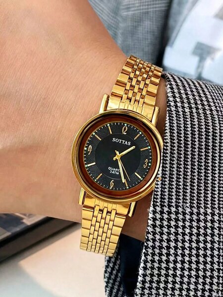 Shein - New J Gold Women'S Watch, Korean Style Minimalist
