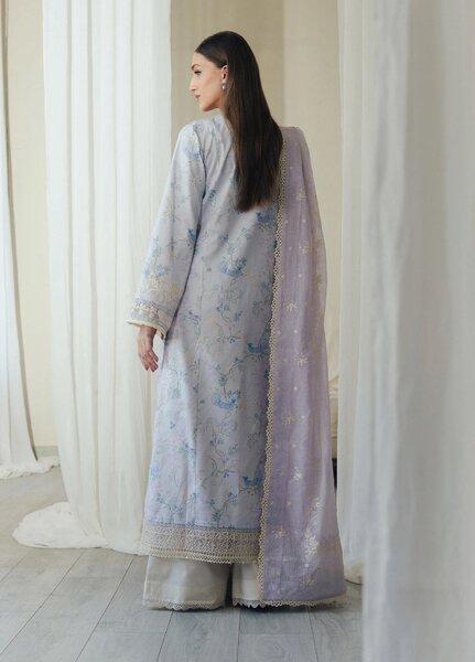 Daybreak by Afrozeh Unstitched Printkari Embroidered Lawn 3 Piece Suit AF26UDB D-4 DOVEMIST - Summer Collection