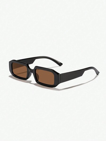 Shein - 1 Pair Men'S Small Rectangular Fashionable Multifunctional Black Glasses
