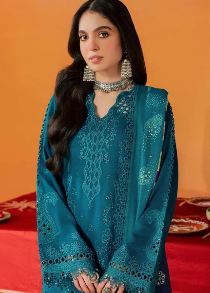 Bazar by Nureh Unstitched Embroidered Leather Peach 4 Piece Suit NU26UBL NE-289 - Festive Collection