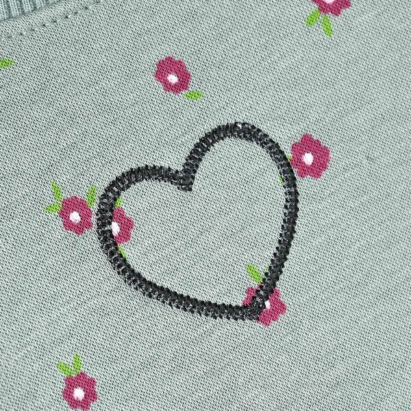 Girls Fleece Sweatshirt Flowers Pattern- Sea Green