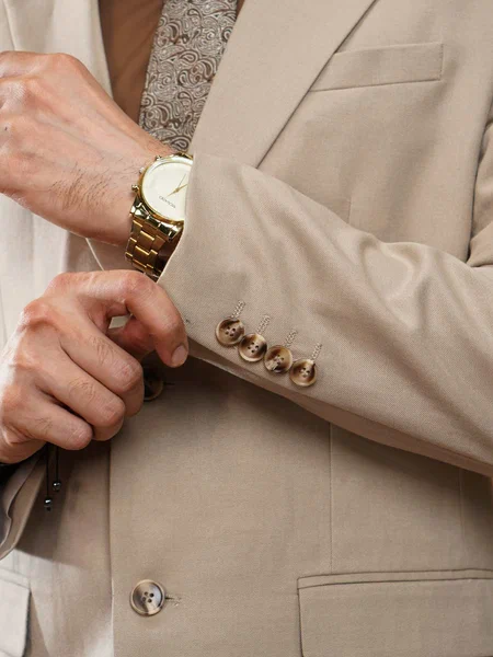 Beige Self Imported Two Piece Suit (SF-080)