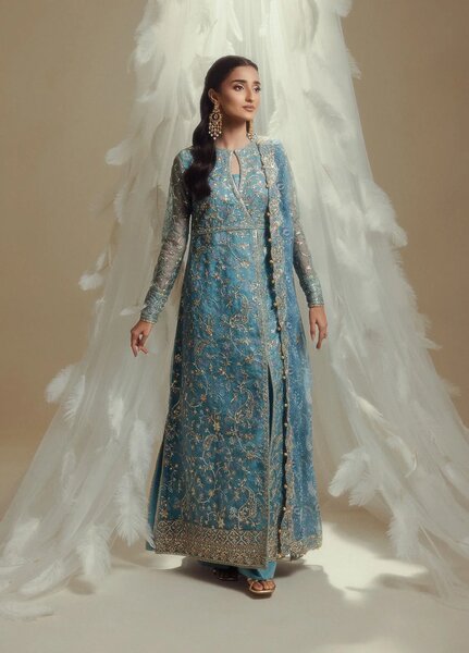 Aik Shaam by AIK Atelier Unstitched Embroidered Organza 3 Piece Suit AIK26UAS C2604 - Wedding Collection