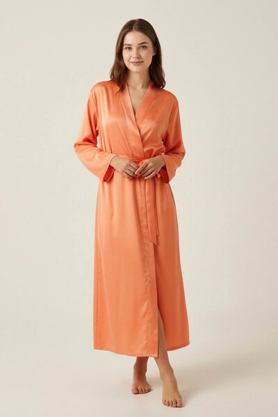 BLS - Satin Long Robe - Powder