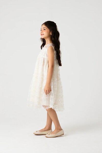 White & Gold Party Dress