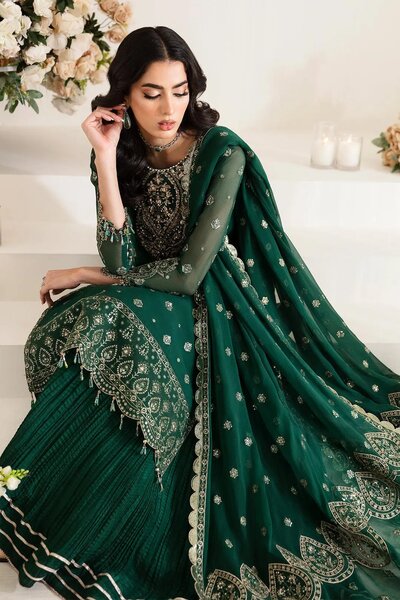 Alizeh Fashion Unstitched Embroidered Chiffon 3 Piece Suit AF26UCF AF-HM-4010-Stella - Festive Collection