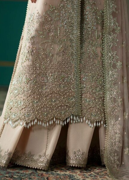 Afsana by Zevk Unstitched Embroidered Chiffon 3 Piece Suit ZV26UAW Resham - Wedding Collection