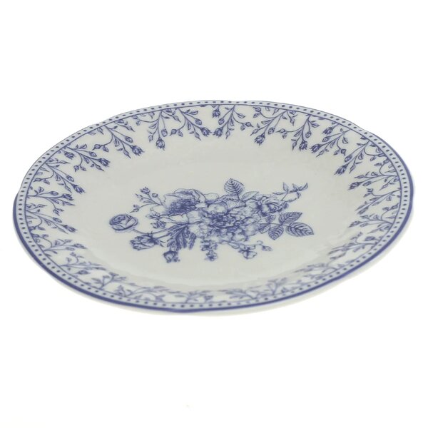 Blue & White Floral Side Plate 6 Inch – Classic Ceramic Dessert & Snack Plate