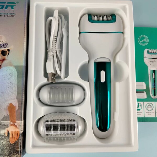 VGR -  V-732 Multi-Functional 3-In-1 Professional Electric Rechargeable Ladies Epilator