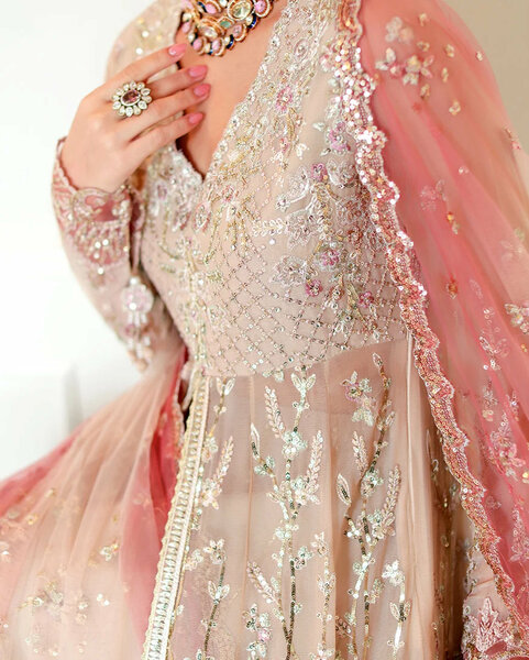 Whispers of Grace by Roheenaz Unstitched Embroidered Chiffon 3 Piece Suit RN26UWG Faye RUNCH260208 - Wedding Collection