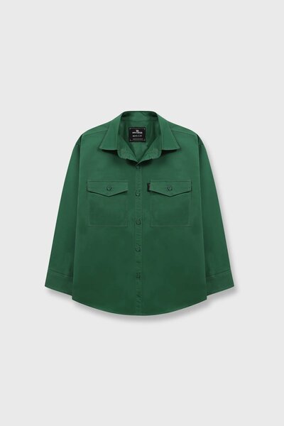 Boys Forest Green Cotton Shirt