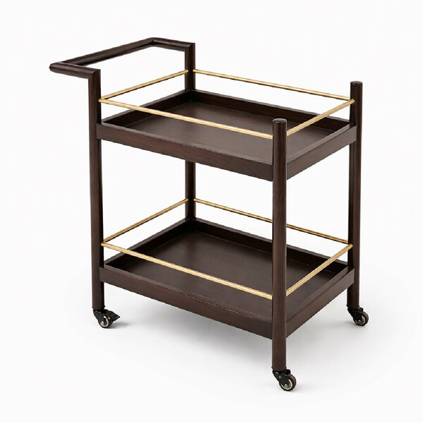 Oaklin Wooden Tea Trolley with Wheels