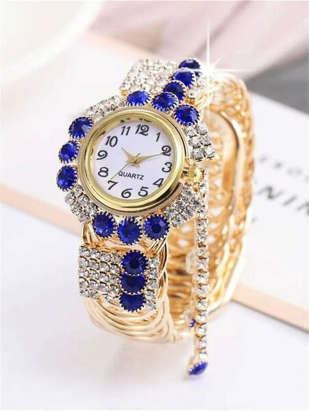 Shein - Rhinestone Tassel Decor Quartz Watch