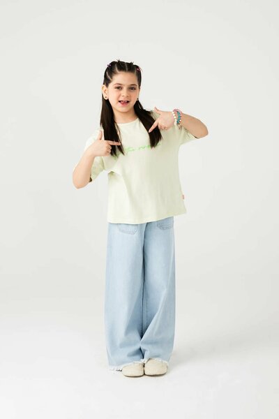 Girls Slogan Printed Relaxed Tee