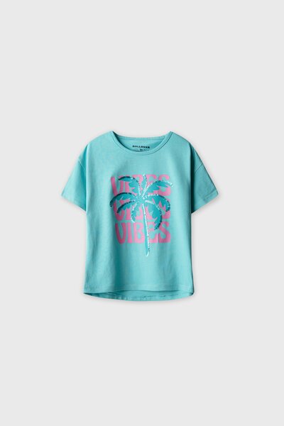 Girls Relaxed Turquoise Jersey Tee