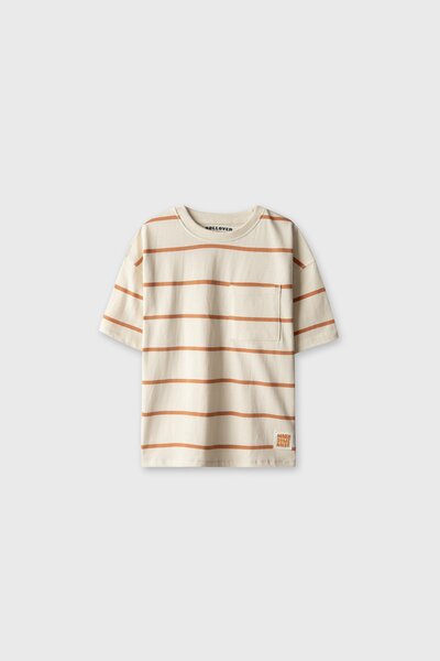 Boys Rust Stripe Drop Tee
