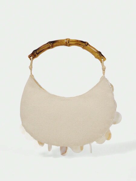 Shein - Shell Pieces Wooden Handbag