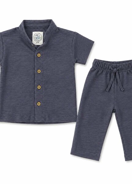 BabyCo Kids RTW Solids Cotton Co-Ord Sets Suit Slate Calm Summer - Casual Collection