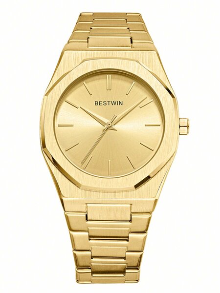 Shein - Men Round Pointer Quartz Watch