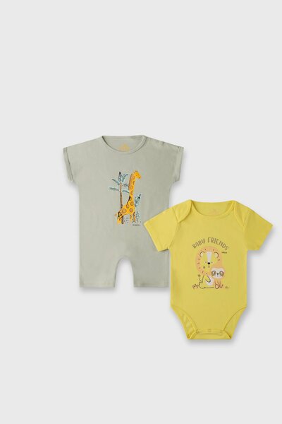 Boys Safari Friends Romper Set (Pack of 2)