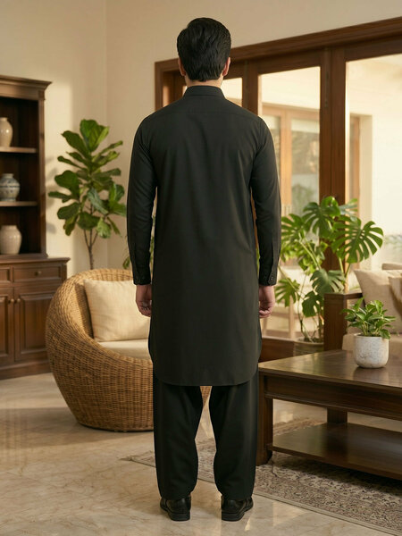 Dark Green Designer Kurta Shalwar (SK-695)