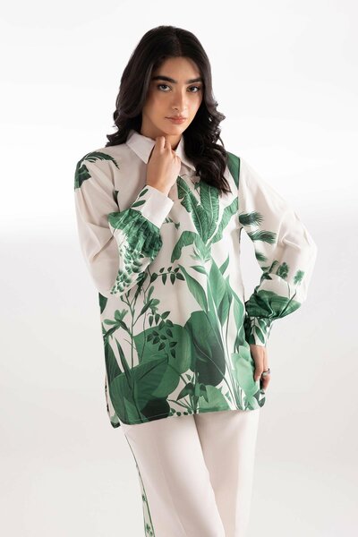 Stitched Printed Wesst Lawn Shirt + Culotte