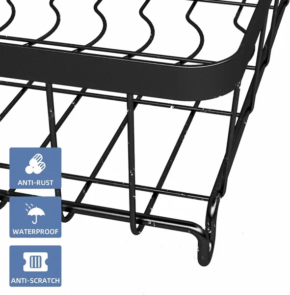 Home.Co - Dish Drainer Rack With Glass Holders