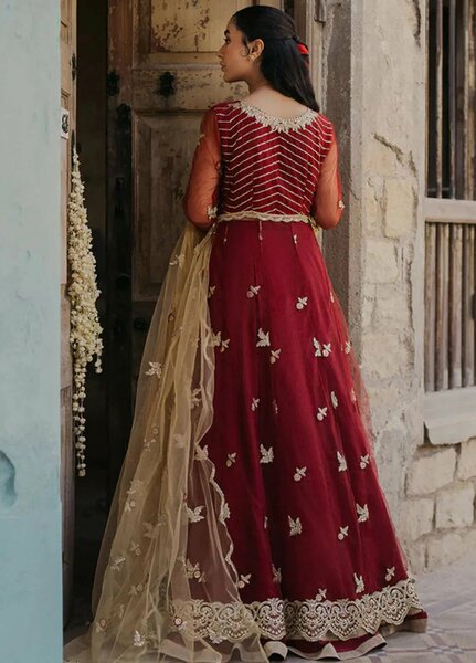 Roheenaz Embroidered Net Suits Unstitched 3 Piece RNZ24PSM Jabeen - Wedding Collection