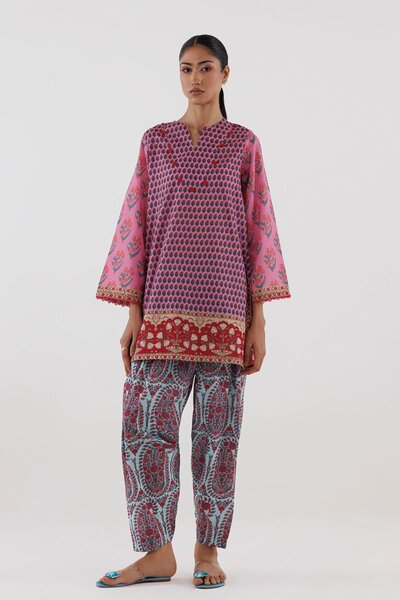 Stitched Printed Fancy Dobby Shirt+ Shalwar