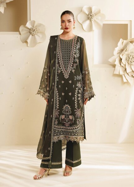 Sireine by Alizeh Fashion Unstitched Embroidered Chiffon 3 Piece Suit AF26UCS AF-CH-2295-SOREL - Festive Collection