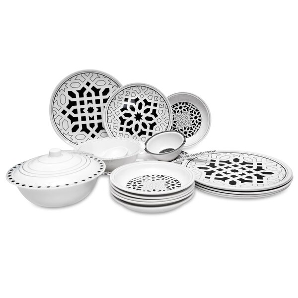 Dinner Set Geometric Black