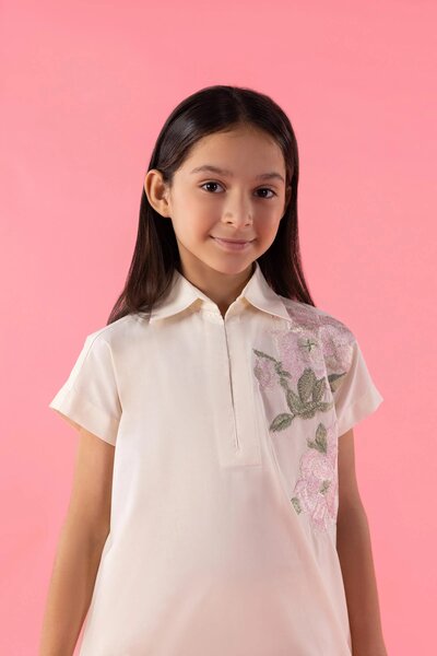 Stitched Kids Embroidered Lawn Shirt + Culotte