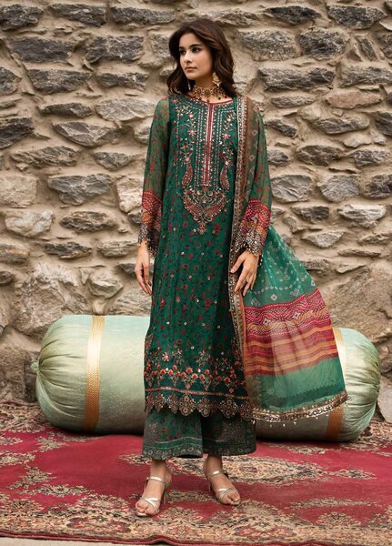 Vasal by Charizma Unstitched Embroidered Chiffon 3 Piece Suit CHR26UVC VSLW6-14 - Festive Collection
