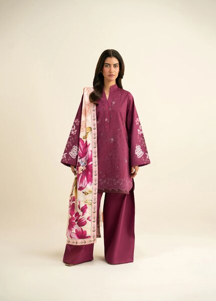 Seran Essentials Unstitched Printed Lawn 3 Piece Suit SN26UEL MELROSE D-09 - Lawn Collection