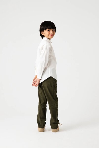 Boys Solid White Cotton Shirt