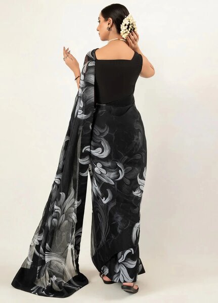 Imran Aftab RTW Printed Chiffon Saree IASC 01 - Festive Collection